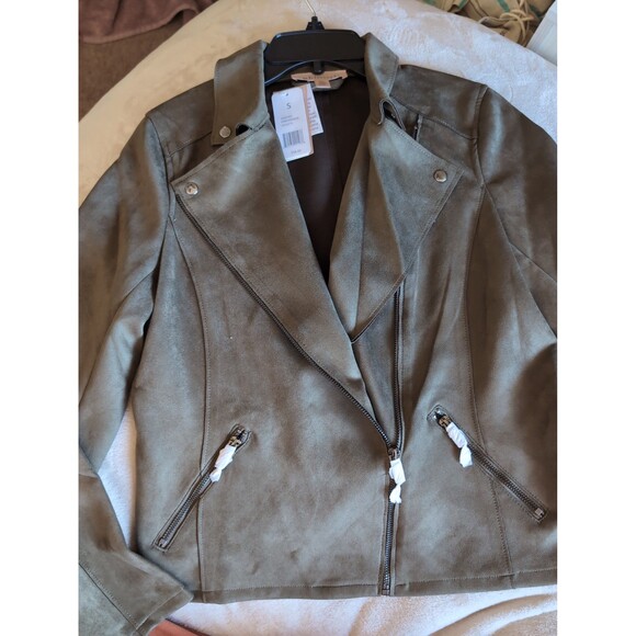 Philosophy olive green suede jacket size small NEW WITH TAGS - Picture 3 of 6